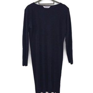 EXCLUSIVELY MISOOK Black Knit Sheath Dress- LS